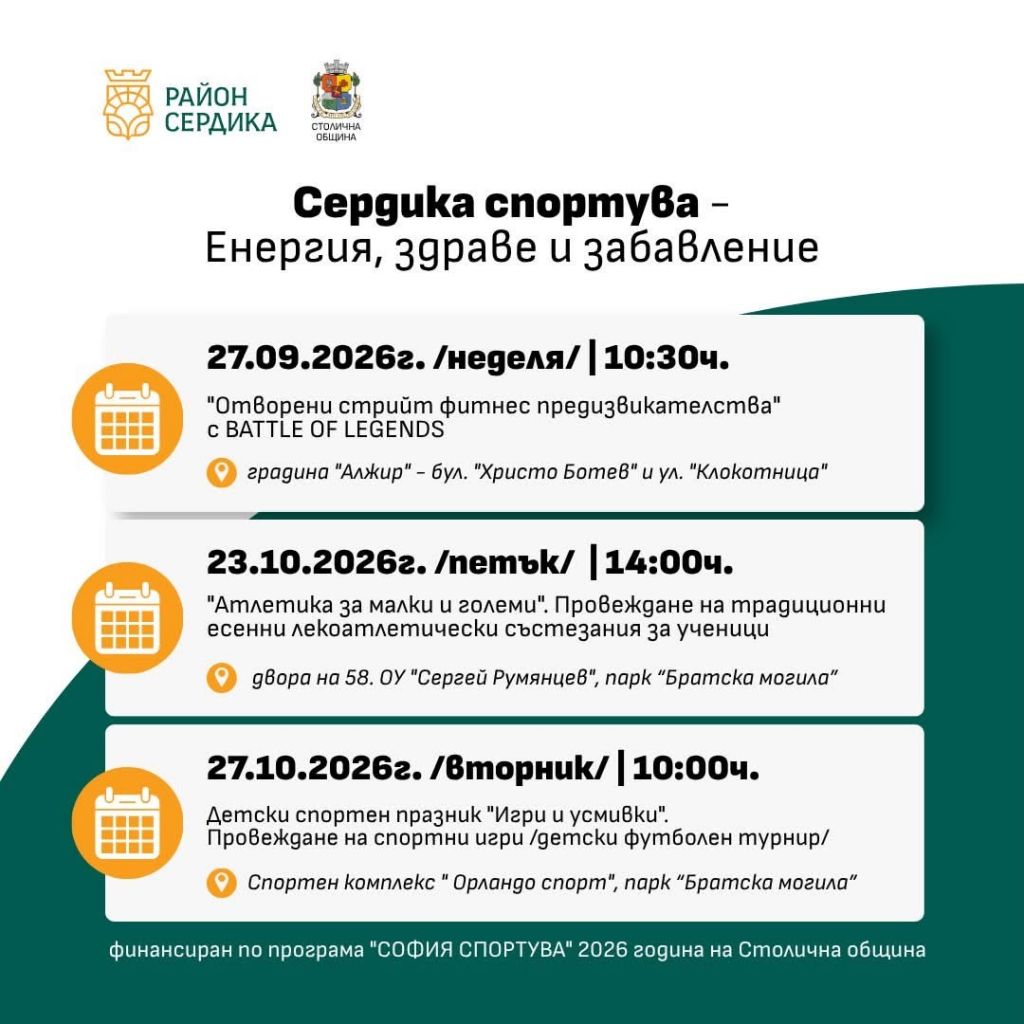 Провеждане на спортни игри /детски футболен турнир и подвижни игри/ - ДГ №63 Слънце - София