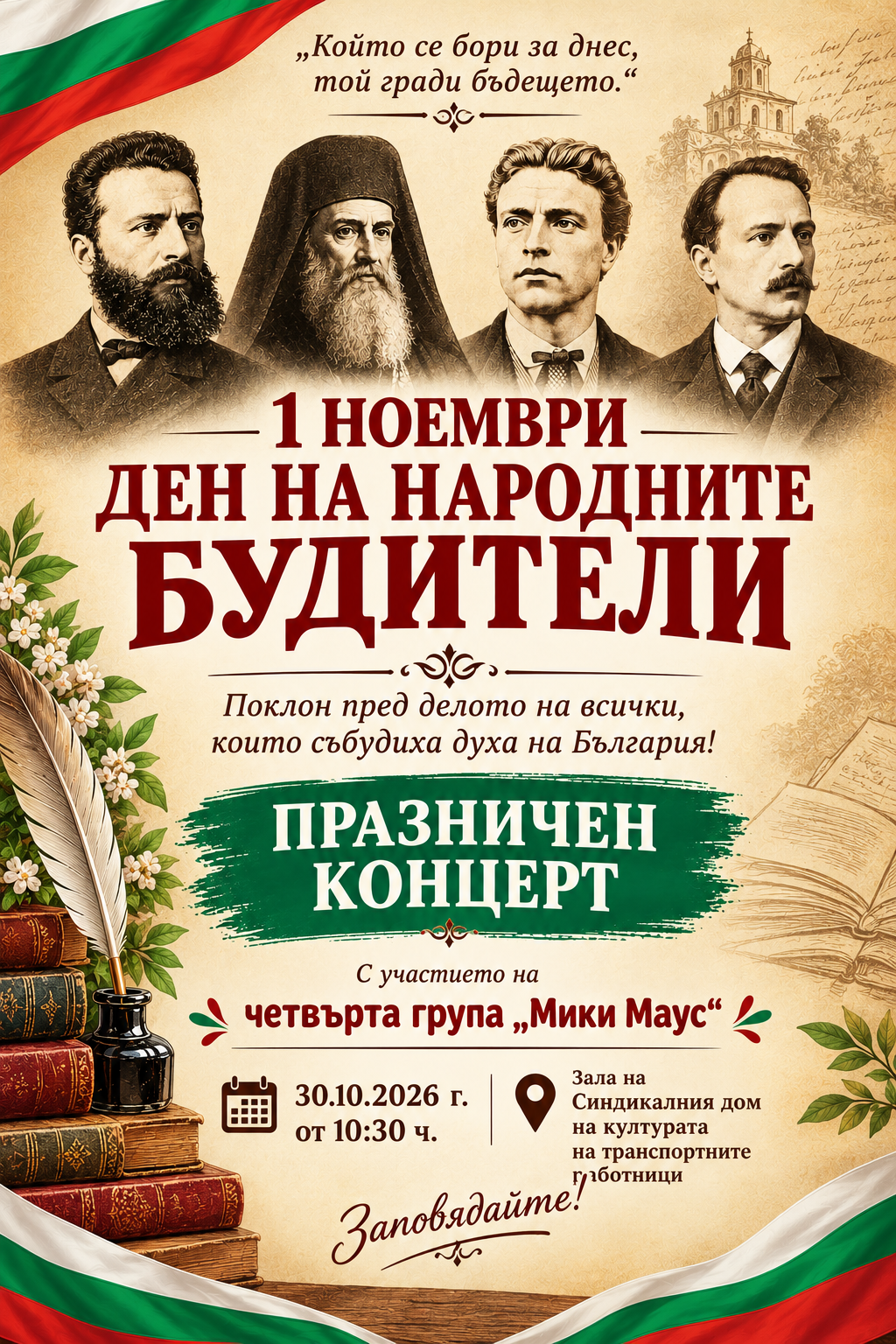 Празничен концерт по случай 1-ви ноември - Ден на народните будители - ДГ №63 Слънце - София